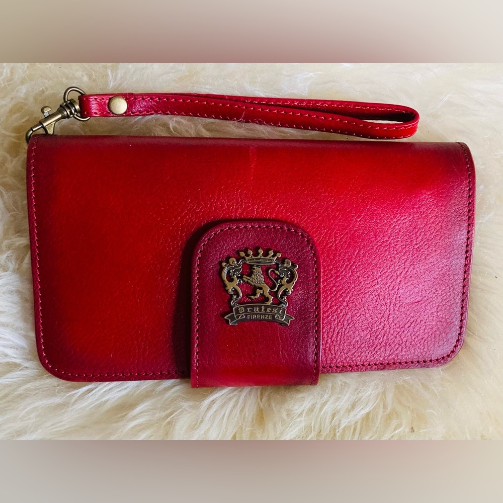 NWOT Pratesi Firenze Italian Leather Women's Clutch Wristlet Wallet Handbag